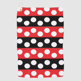 赤と黒の水玉模様 ゴルフタオル