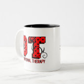 赤と黒の水玉模様 ツートーンマグカップ (正面左)