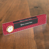 赤と黒の水玉模様 デスクネームプレート (側面)