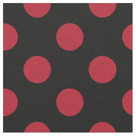 赤と黒の水玉模様 ファブリック