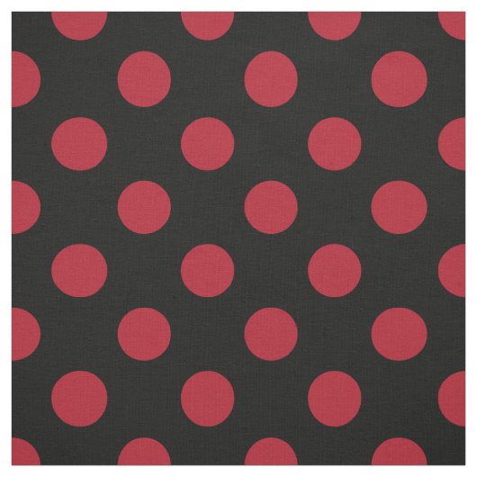 赤と黒の水玉模様 ファブリック (見本)