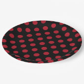 赤と黒の水玉模様 ペーパープレート (アングル)