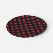 赤と黒の水玉模様 ペーパープレート (アングル)