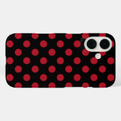 赤と黒の水玉模様 Case-Mate iPhoneケース (裏面 (横))