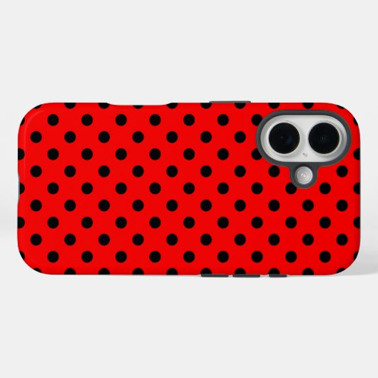 赤と黒の水玉模様 Case-Mate iPhoneケース (裏面 (横))