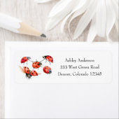 赤と黒の水色ラディバグ戻りアドレ ラベル (インサイチュ)