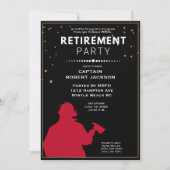 赤と黒の消防士の退職パーティー 招待状 (正面)