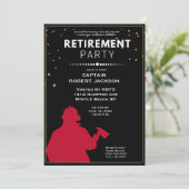 赤と黒の消防士の退職パーティー 招待状 (スタンド正面)