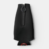 赤と黒の消防署のロゴのカスタム ボトルクーラー (裏面)