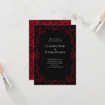 赤と黒の渦巻きゴシックウェディング日付を保存