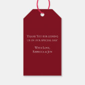 赤と黒の渦巻きゴシック結婚ズ ギフトタグ (裏面)