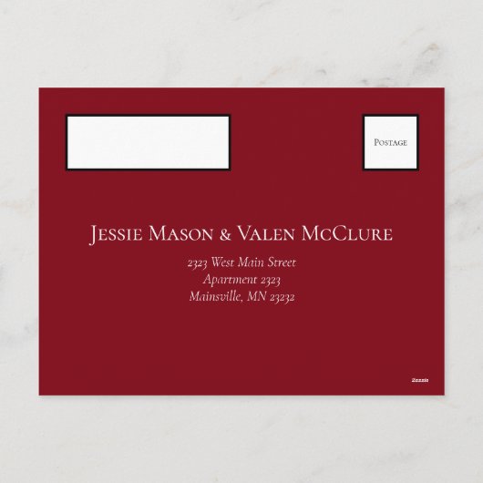 赤と黒の渦巻きゴシック結婚ズ シーズンポストカード (裏面)