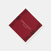 赤と黒の渦巻きゴシック結婚ズ スタンダードカクテルナプキン (角)