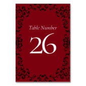 赤と黒の渦巻きゴシック結婚ズ テーブルナンバー (正面)