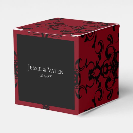 赤と黒の渦巻きゴシック結婚ズ フェイバーボックス (正面サイド)