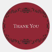 赤と黒の渦巻きゴシック結婚ズ ラウンドシール (正面)