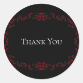 赤と黒の渦巻きゴシック結婚ズ ラウンドシール (正面)