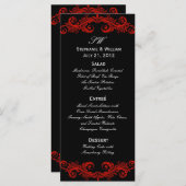 赤と黒の渦巻き式レセプションメニュー メニュー (正面/裏面)