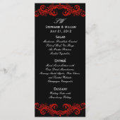 赤と黒の渦巻き式レセプションメニュー メニュー (正面)