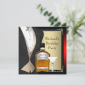 赤と黒の熟年から完全誕生日パーティー 招待状 (スタンド正面)