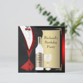 赤と黒の熟年から完全誕生日パーティー 招待状 (スタンド正面)