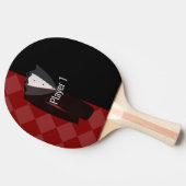 赤と黒の独身最後の夜のビアポン用パドル 卓球ラケット (横)