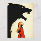 赤と黒の狼ハウリングダークファンタジー ポストカード (正面)