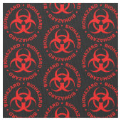 赤と黒の生物学的災害［有害物質］のシンボルファブリック ファブリック (クローズアップ)