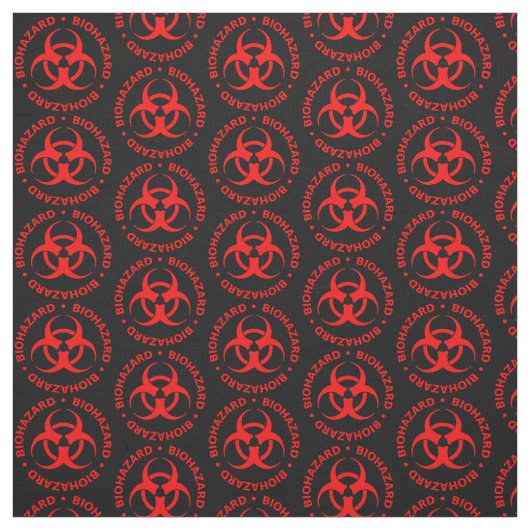 赤と黒の生物学的災害［有害物質］のシンボルファブリック ファブリック (見本)