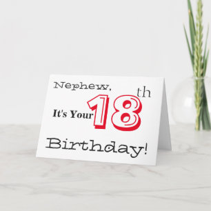赤と黒の甥の18歳の誕生日の挨拶。 カード