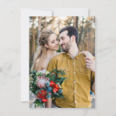 赤と黒の白いバラ スケルトン Save the Date 招待状 (裏面)