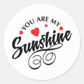 赤と黒の私の日照丸ステッカー ラウンドシール (正面)