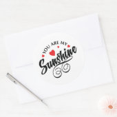 赤と黒の私の日照丸ステッカー ラウンドシール (封筒)