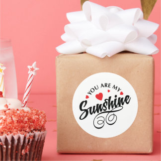 赤と黒の私の日照丸ステッカー ラウンドシール