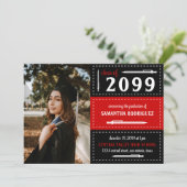 赤と黒の箱点々のあると鉛筆の卒業 招待状 (スタンド正面)