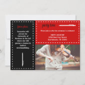 赤と黒の箱点々のあると鉛筆の卒業 招待状 (裏面)