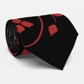赤と黒の素晴らし装飾シダ ネクタイ (ロール)