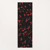 赤と黒の素晴らし装飾シダ ヨガマット (正面)