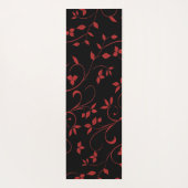 赤と黒の素晴らし装飾シダ ヨガマット (裏面)