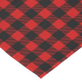 赤と黒の素朴水牛の格子模様 ショートテーブルランナー (コーナー)