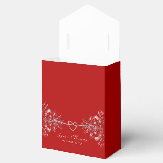 赤と黒の結婚式の引き出物 フェイバーボックス (オープン)