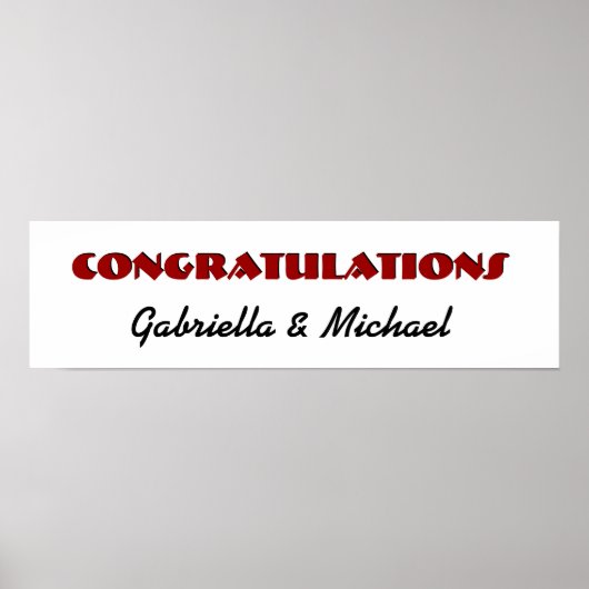 赤と黒の結婚式または婚約バナーV11 ポスター (正面)