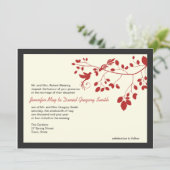 赤と黒の結婚式招待状は鳥を愛 招待状 (スタンド正面)