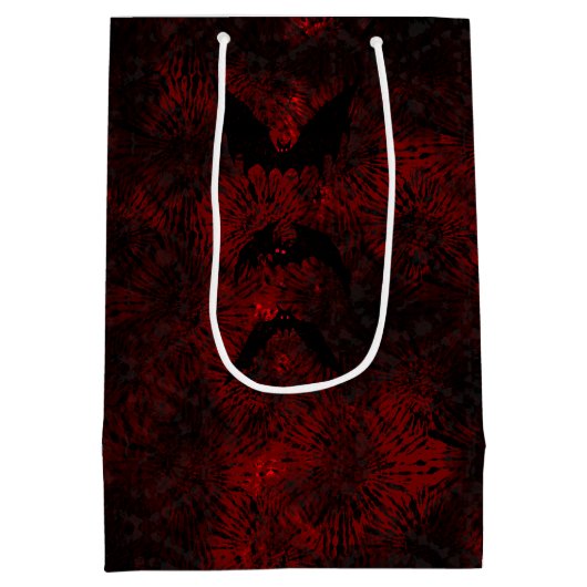 赤と黒の絞り染めこうもりゴシック抱き枕 ミディアムペーパーバッグ (裏面)