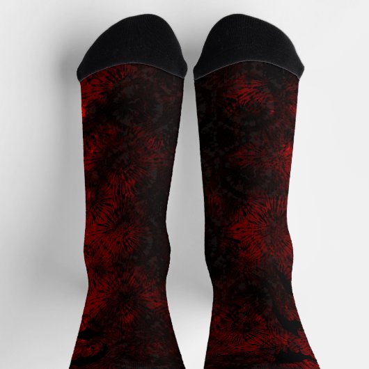 赤と黒の絞り染めこうもり地球に優しソックス ソックス (上部)