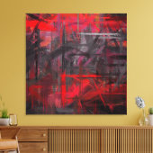 赤と黒の絵を描抽象芸術背景 キャンバスプリント (インサイチュ (リビング))