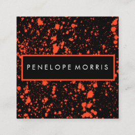 赤と黒の絵を描（ばちゃばちゃ）跳ねる美しい スクエア名刺