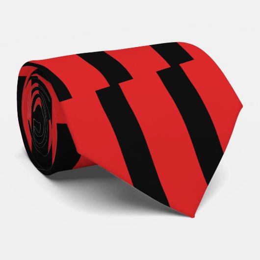 赤と黒の縦タイストライプのプ ネクタイ (ロール)