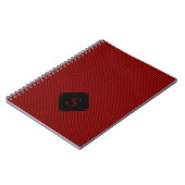 赤と黒の縦素晴らし線ストライプモノグラム ノートブック (左側)