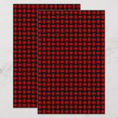 赤と黒の織りパターン 便箋 (正面/裏面)
